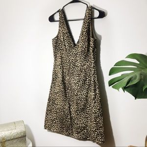Venus Animal Print Sleeveless Lace Trim Dress